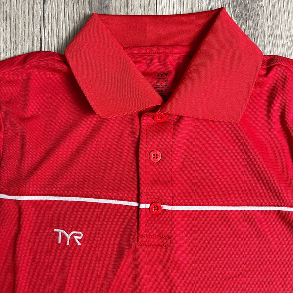 TYR Apparel Men's Tech Polo Shirt - Red Textured - TMPOC6A - Size XL - $44 - Picture 3 of 7
